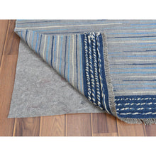 Load image into Gallery viewer, 9&#39;6&quot;&#39;x12&#39; Hand Woven Nomadic Stripe Design Flat Weave Kilim Organic Wool Reversible Oriental Rug FWR360678