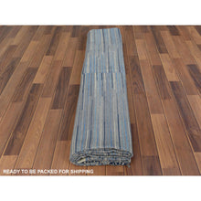 Load image into Gallery viewer, 9&#39;6&quot;&#39;x12&#39; Hand Woven Nomadic Stripe Design Flat Weave Kilim Organic Wool Reversible Oriental Rug FWR360678