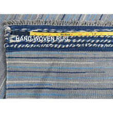 Load image into Gallery viewer, 9&#39;6&quot;&#39;x12&#39; Hand Woven Nomadic Stripe Design Flat Weave Kilim Organic Wool Reversible Oriental Rug FWR360678