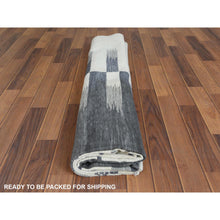 Load image into Gallery viewer, 8&#39;2&quot;x9&#39;10&quot; Hand Woven Avant-garde Stripe Design Flat Weave Kilim Organic Wool Reversible Oriental Rug FWR360726