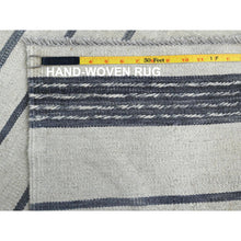 Load image into Gallery viewer, 8&#39;2&quot;x9&#39;10&quot; Hand Woven Avant-garde Stripe Design Flat Weave Kilim Organic Wool Reversible Oriental Rug FWR360726