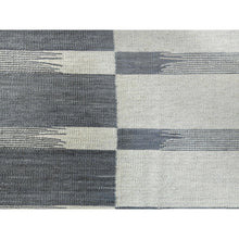 Load image into Gallery viewer, 6&#39;5&quot;x9&#39; Avant-Garde Stripe Design Flat Weave Kilim Pure Wool Reversible Hand Woven Oriental Rug FWR360738