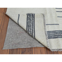 Load image into Gallery viewer, 6&#39;5&quot;x9&#39; Avant-Garde Stripe Design Flat Weave Kilim Pure Wool Reversible Hand Woven Oriental Rug FWR360738