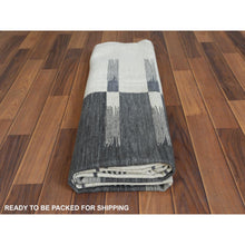 Load image into Gallery viewer, 6&#39;5&quot;x9&#39; Avant-garde Stripe Design Flat Weave Kilim Pure Wool Reversible Hand Woven Oriental Rug FWR360738