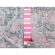 Load image into Gallery viewer, 6&#39;8&quot;x9&#39;8&quot; Red Clean Pure Wool Shabby Chic Worn Down Old Persian Tabriz Medallion Design Distressed Hand Knotted Oriental Rug FWR361098