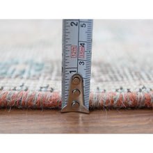 Load image into Gallery viewer, 6&#39;8&quot;x9&#39;8&quot; Red Clean Pure Wool Shabby Chic Worn Down Old Persian Tabriz Medallion Design Distressed Hand Knotted Oriental Rug FWR361098