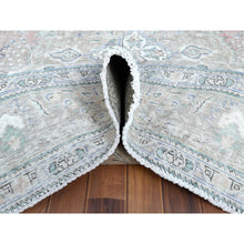 Load image into Gallery viewer, 6&#39;2&quot;x9&#39;7&quot; Red Clean Natural Wool Shabby Chic Distressed Old Persian Tabriz Medallion Design Hand Knotted Oriental Rug FWR361116