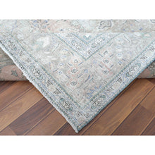 Load image into Gallery viewer, 6&#39;2&quot;x9&#39;7&quot; Red Clean Natural Wool Shabby Chic Distressed Old Persian Tabriz Medallion Design Hand Knotted Oriental Rug FWR361116
