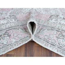 Load image into Gallery viewer, 6&#39;4&quot;x9&#39;6&quot; Red Clean Natural Wool Bohemian Distressed Old Persian Tabriz Medallion Design Hand Knotted Oriental Rug FWR361122