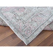 Load image into Gallery viewer, 6&#39;4&quot;x9&#39;6&quot; Red Clean Natural Wool Bohemian Distressed Old Persian Tabriz Medallion Design Hand Knotted Oriental Rug FWR361122