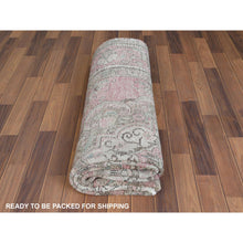 Load image into Gallery viewer, 6&#39;4&quot;x9&#39;6&quot; Red Clean Natural Wool Bohemian Distressed Old Persian Tabriz Medallion Design Hand Knotted Oriental Rug
FWR361122