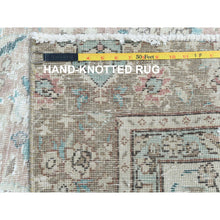 Load image into Gallery viewer, 5&#39;10&quot;x9&#39;5&quot; Red Clean Pure Wool Bohemian Worn Down Vintage Look Persian Tabriz Medallion Design Distressed Hand Knotted Oriental Rug FWR361158