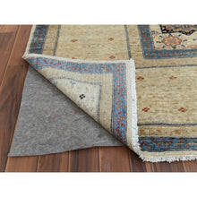 Load image into Gallery viewer, 11&#39;9&quot;x14&#39;3&quot; Oversized Ivory Shiny Wool Super Fine Peshawar Mamluk Design with Denser Weave Even Pile Hand Knotted Oriental Rug FWR361692