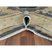 Load image into Gallery viewer, 11&#39;9&quot;x14&#39;3&quot; Oversized Ivory Shiny Wool Super Fine Peshawar Mamluk Design with Denser Weave Even Pile Hand Knotted Oriental Rug FWR361692