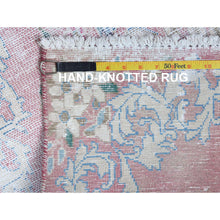 Load image into Gallery viewer, 1&#39;10&#39;x3&#39;4&quot; Red Washed Out Vintage Persian Kerman With Flower Design Sheared Low Pile Clean Hand Knotted Pure Wool Oriental Rug FWR362772