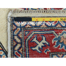 Load image into Gallery viewer, 2&#39;8&quot;x9&#39;8&quot; Ivory Geometric Design Special Kazak Hand Knotted Pure Wool Oriental Runner Rug FWR364350