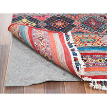 Load image into Gallery viewer, 2&#39;9&quot;x9&#39;9&quot; Super Kazak With Pop Of Various Colors Khorjin Design Glimmery Wool Hand Knotted Oriental Runner Rug FWR365058