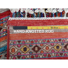 Load image into Gallery viewer, 2&#39;9&quot;x9&#39;9&quot; Super Kazak With Pop Of Various Colors Khorjin Design Glimmery Wool Hand Knotted Oriental Runner Rug FWR365058