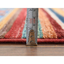 Load image into Gallery viewer, 2&#39;8&quot;x8&#39;1&quot; Red Super Kazak Khorjin Design With Colorful Tassles Soft Velvety Wool Hand Knotted Oriental Runner Rug FWR365082