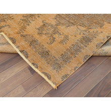 Load image into Gallery viewer, 6&#39;1&quot;x9&#39;6&quot; Semi Antique Orange Cast Persian Tabriz With Open Field Design Hand Knotted Distressed Look Clean Organic Wool Oriental Rug FWR365442