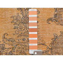 Load image into Gallery viewer, 6&#39;1&quot;x9&#39;6&quot; Semi Antique Orange Cast Persian Tabriz With Open Field Design Hand Knotted Distressed Look Clean Organic Wool Oriental Rug FWR365442