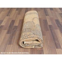 Load image into Gallery viewer, 6&#39;1&quot;x9&#39;6&quot; Semi Antique Orange Cast Persian Tabriz With Open Field Design Hand Knotted Distressed Look Clean Organic Wool Oriental Rug FWR365442