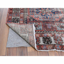 Load image into Gallery viewer, 3&#39;2&quot;x9&#39;5&quot; Vintage Red Northwest Persian Distressed Pure Wool Hand Knotted Clean Oriental Runner Rug FWR365676