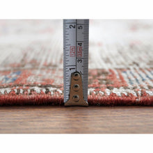 Load image into Gallery viewer, 3&#39;2&quot;x9&#39;5&quot; Vintage Red Northwest Persian Distressed Pure Wool Hand Knotted Clean Oriental Runner Rug FWR365676