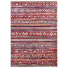 Load image into Gallery viewer, 9&#39;10&quot;x13&#39;5&quot; Terracotta Red Super Kazak Khorjin Design Hand Knotted Organic Wool Oriental Rug FWR366780
