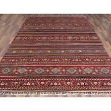 Load image into Gallery viewer, 9&#39;10&quot;x13&#39;5&quot; Terracotta Red Super Kazak Khorjin Design Hand Knotted Organic Wool Oriental Rug FWR366780