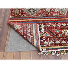 Load image into Gallery viewer, 9&#39;10&quot;x13&#39;5&quot; Terracotta Red Super Kazak Khorjin Design Hand Knotted Organic Wool Oriental Rug FWR366780