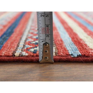 9'10"x13'5" Terracotta Red Super Kazak Khorjin Design Hand Knotted Organic Wool Oriental Rug FWR366780