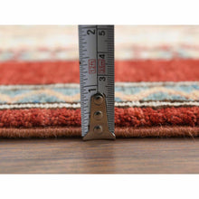 Load image into Gallery viewer, 6&#39;5&quot;x9&#39;1&quot; Ivory With Shades Of Brown Hand Knotted Shawl Design Super Kazak Soft Organic Wool Oriental Rug FWR366948