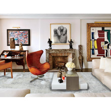 Load image into Gallery viewer, 9&#39;8&quot;x12&#39;6&quot; Pure Wool Persian Tabriz Vintage Clean with Some Parts of Wear Beautiful Herbal Wash Ivory Hand Knotted Oriental Rug FWR367296