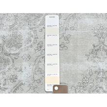 Load image into Gallery viewer, 9&#39;8&quot;x12&#39;6&quot; Pure Wool Persian Tabriz Vintage Clean With Some Parts Of Wear Beautiful Herbal Wash Ivory Hand Knotted Oriental Rug FWR367296