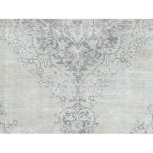 Load image into Gallery viewer, 9&#39;8&quot;x12&#39;6&quot; Pure Wool Persian Tabriz Vintage Clean with Some Parts of Wear Beautiful Herbal Wash Ivory Hand Knotted Oriental Rug FWR367296