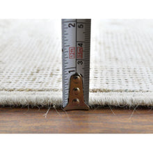 Load image into Gallery viewer, 9&#39;8&quot;x12&#39;6&quot; Pure Wool Persian Tabriz Vintage Clean with Some Parts of Wear Beautiful Herbal Wash Ivory Hand Knotted Oriental Rug FWR367296