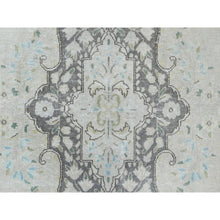 Load image into Gallery viewer, 6&#39;9&quot;x10&#39;10&quot; Bohemian Distressed Hand Knotted Washed Out Gray Organic Wool Worn Down Clean Persian Kerman Old Oriental Rug FWR368028