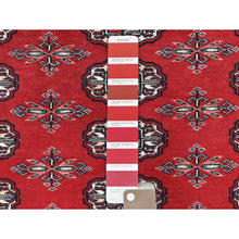 Load image into Gallery viewer, 5&#39;1&quot;x7&#39;9&quot; Deep And Saturated Red Hand Knotted Super Bokara 250 Kpsi Denser Weave Silky Wool Oriental Rug FWR368280