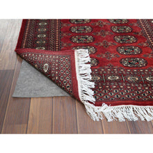 Load image into Gallery viewer, 3&#39;1&quot;x4&#39;10&quot; Hand Knotted Saturated Red Denser Weave Silky Wool 250 Kpsi Super Bokara Oriental Rug FWR368292