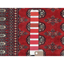 Load image into Gallery viewer, 3&#39;1&quot;x4&#39;10&quot; Hand Knotted Saturated Red Denser Weave Silky Wool 250 Kpsi Super Bokara Oriental Rug FWR368292