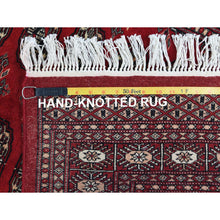 Load image into Gallery viewer, 3&#39;1&quot;x4&#39;10&quot; Hand Knotted Saturated Red Denser Weave Silky Wool 250 Kpsi Super Bokara Oriental Rug FWR368292