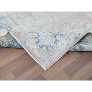 9'8"x12'7" Cork Brown, Persian Kerman, Old Clean, Sun Faded with Milk Wash Organic Wool, Low to the Pile, Hand Knotted, Oriental Rug FWR368424