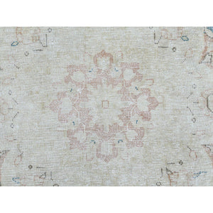9'8"x12'7" Cork Brown, Persian Kerman, Old Clean, Sun Faded with Milk Wash Organic Wool, Low to the Pile, Hand Knotted, Oriental Rug FWR368424