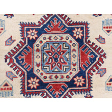 Load image into Gallery viewer, 9&#39;1&quot;x11&#39;7&quot; Hand Knotted, Ivory, Caucasian Design, Afghan Special Kazak With Soft Colors, Natural Wool, Oriental Rug FWR369192