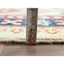 Load image into Gallery viewer, 9&#39;1&quot;x11&#39;7&quot; Hand Knotted, Ivory, Caucasian Design, Afghan Special Kazak With Soft Colors, Natural Wool, Oriental Rug FWR369192