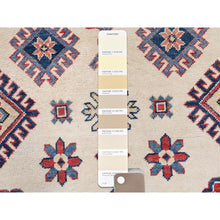 Load image into Gallery viewer, 9&#39;10&quot;x13&#39;8&quot; Ivory, Afghan Special Kazak With Geometric Caucasian Design, Extra Soft Wool, Hand Knotted, Oriental Rug FWR369216