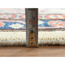 Load image into Gallery viewer, 9&#39;10&quot;x13&#39;8&quot; Ivory, Afghan Special Kazak With Geometric Caucasian Design, Extra Soft Wool, Hand Knotted, Oriental Rug FWR369216