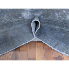 Load image into Gallery viewer, 7&#39;2&quot;x10&#39;4&quot; Distressed Worn Wool Shaved Down Hand Knotted Dark Gray Vintage Overdyed Persian Tabriz Oriental Rug FWR369582