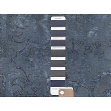 Load image into Gallery viewer, 7&#39;2&quot;x10&#39;4&quot; Distressed Worn Wool Shaved Down Hand Knotted Dark Gray Vintage Overdyed Persian Tabriz Oriental Rug FWR369582